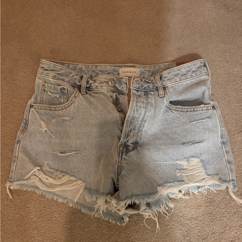 PacSun Light Blue Distressed Jean Shorts